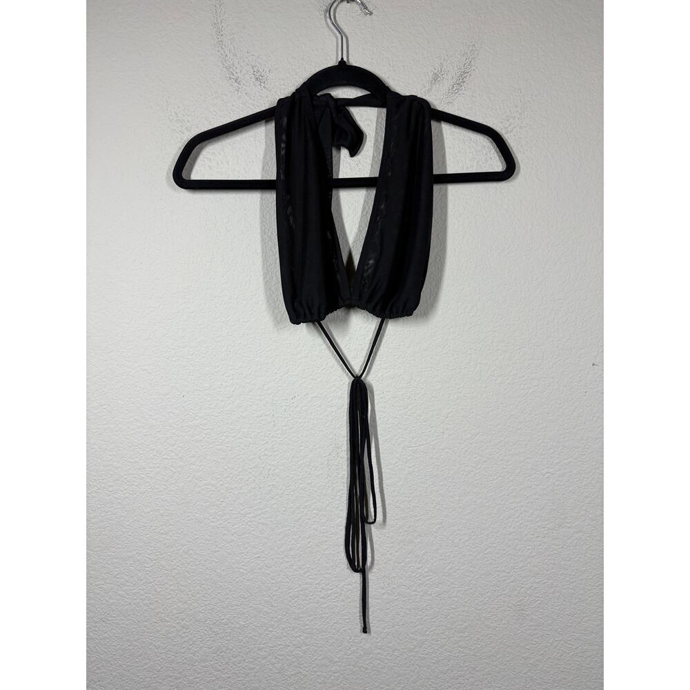 Better Tan Size Medium Milos Halter Bikini Top Black Swimwear - Picture 2 of 8
